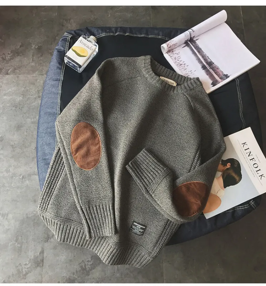 Heren Oversized Pullover - Winterse Streetwear met Patch Designs